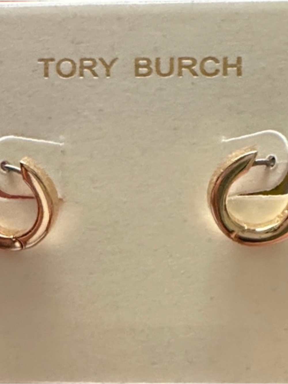 Tory Burch Polished Gold Half-Hoop Earrings
